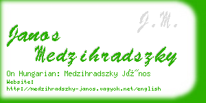 janos medzihradszky business card